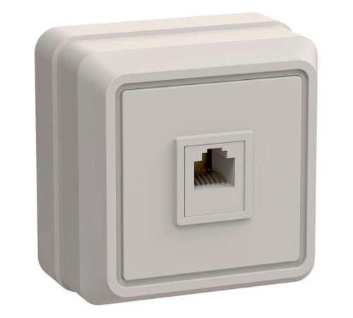 ОКТАВА кремовый Розетка 1-местная телефонная О/У РТ20-ОКм ETO10-K33-DC  GENERICA