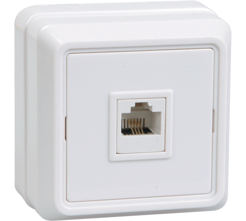 ОКТАВА кремовый Розетка 1-местная телефонная О/У РТ20-ОКм ETO10-K33-DC  GENERICA