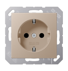 Штепсельная розетка SCHUKO 16А / 250В, пружинные зажимы; дюропласт; шампань; A500  A1520CH  Jung