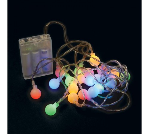 Гирлянда-нить 40 диодов  мульти, CL556  батарейки 3*АА, 4м + 0.5м, IP20  26763  FERON