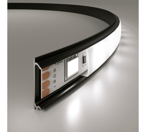 LL-2-ALP012 / Гибкий алюминиевый профиль черный/белый для LED ленты (под ленту до 10mm)  a053630  Elektrostandart