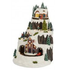 Фигура светодиодная новогодняя  EFIS-S07 композиция Рождество музыка теплый белый свет 3*АА 25*23*34 см  Б0060485  ЭРА