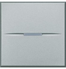 Axolute. Выключатель аксиальный одноклавишный 10А 250В. Автоматические клеммы. 2 модуля. Цвет Алюминий  HC4001M2AN  Legrand