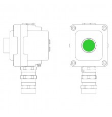 Взрывонепроницаемый пост управления из алюминия LCSD-01-B-MB-P1G(11)x1-PBMB-KA2MHK  LCSD21000009  DKC