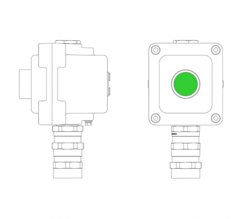 Взрывонепроницаемый пост управления из алюминия LCSD-01-B-MC-P1G(11)x1-PCMB-KA3MHK  LCSD21000010  DKC
