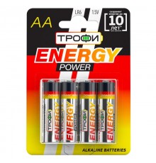 Батарейка щелочная (алкалиновая) LR6-4BL (40/640/20480) (AA)   C0034657  ТРОФИ