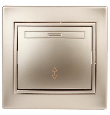 1-103-04 Intro Переключатель, 10А-250В, IP20, СУ, Plano, шампань  Б0030039  Intro