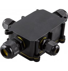 Коробка распределительная LD524 водонепроницаемая cоединительная Коробка 4 выхода с 4-х к коннектором,450V,140х100х36, черный  32247  FERON