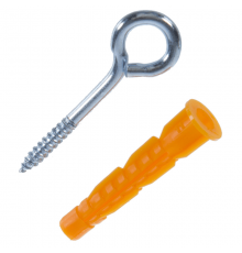 Шуруп-кольцо 4х40 с универсальным дюбелем 6х36 (2шт) - пакет  114040  Tech-KREP