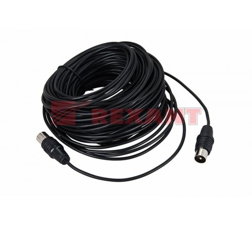 ВЧ кабель, ТВ гнездо - ТВ штекер, длина 20 метров, чeрный  17-5018  REXANT