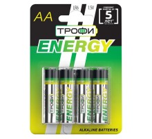 Батарейка щелочная (алкалиновая) LR6-4BL ECO (40/720/17280) (AA)   Б0017046  ТРОФИ