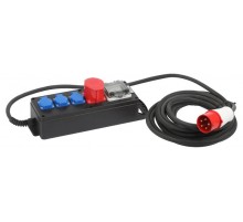 Удлинитель силовой IND380-SF-4e-5x4-10m-IP44 380В на каучуковой колодке 4 розетки 1xCEE 5P/3xSCHUKO 10м КГ 5х2,5  Б0057322  ЭРА