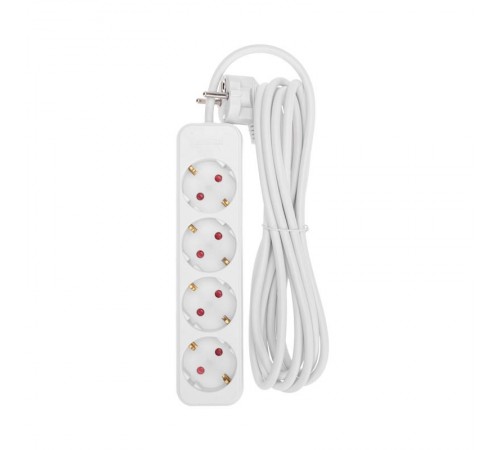 Удлинитель STANDARD 4 гнезда, 3м, 3х1,0мм, с/з, белый  13-4026  REXANT