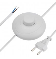 Сетевой шнур с напольным переключателем 2х0,75 кв.мм, 2,5 м белый  11-1145  REXANT