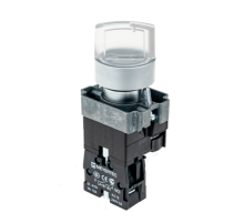 Переключатель с LED подсветкой, 220V AC/DC, прозрачный, 2 полож. 1NO, фикс., мет. MTB2-BK2763  58218  ОВЕН