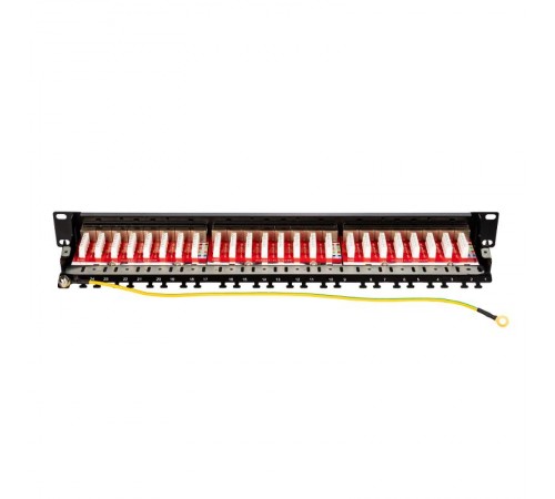 Патч-панель 19", 1U, CAT6A, 24 порта RJ45, экранированная  RN6APPF241  DKC