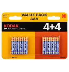 Батарейки  LR03 4+4BL MAX SUPER Alkaline AAA  Б0057079  Kodak
