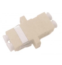 Адаптер проходной оптический FA-P11Z-DLC/DLC-N/WH-BG LC-LC, MM, duplex, корпус пластиковый, бежевый, белые колпачки  242822  Hyperline