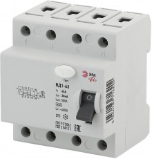 Выключатель дифференциальный (УЗО) (электромеханическое) NO-902-39 ВД1-63 3P+N 40А 30мА Pro  Б0031884  ЭРА