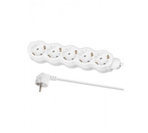 Удлинитель бытовой "Люкс" 5 гнезд, 2 м, с/з, с з/ш, ПВС 3х1 мм2, 16 А, 250 В, 3500 Вт  SQ1303-4035  TDM