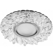 Светильник точечный встраиваемый под лампу, с LED подсветкой CD915 15LED*2835 SMD 4000K, MR16 50W G5.3, прозрачный, хром  28987  FERON