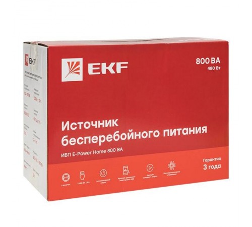 Источник Бесперебойного Питания Линейно-интерактивный E-Power Home 800 ВА PROxima  SSW-800  EKF