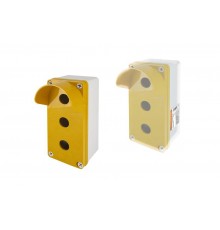 Корпус КП103 c козырьком для кнопок 3 места IP66 ABS желтый  SQ0705-0013  TDM