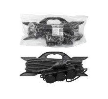 Удлинитель-шнур силовой на рамке, каучук, КГ, IP44, 3 гнезда с/з, 3700 Вт, 20м Народный  SQ1307-0234  TDM