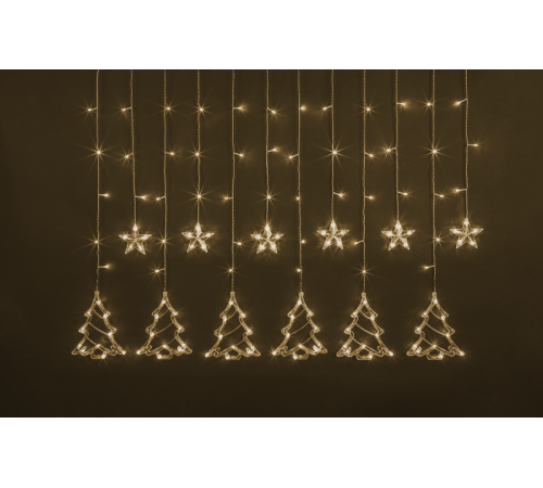 Гирлянда  95 006 NGF-D033-01 (бахрома звезды и елочки WW 2.5*1м IP20)  95006  Navigator