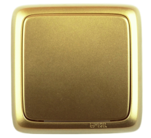 Выключатель открытой установки, одноклавишный, с изолирующей пластиной, цвет золото  ВА10-113-07  HEGEL