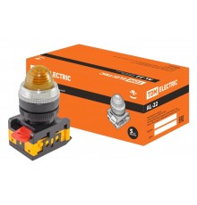 Лампа AL-22 сигнальная d22мм желтый неон/230В цилиндр   SQ0702-0034  TDM