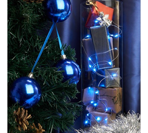 Светодиодная гирлянда CL570 линейная синий 2м + 0.5м с питанием от батареек  32367  Feron