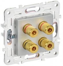 SKANDY Аудиорозетка 4-местная SK-A01S серебряный  SK-S40-K23  IEK