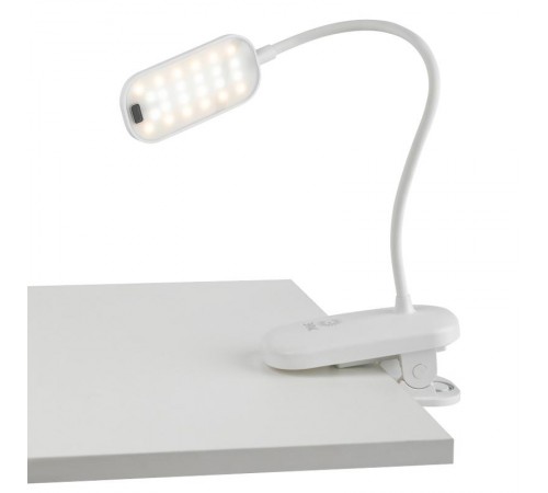 Настольный светильник  NLED-525-6W-W светодиодный аккумуляторный на прищепке белый  Б0068589  ЭРА