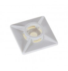 Площадка под хомут 19х19 полипроп. белая самокл (40 шт) - пакет  106193  Tech-KREP