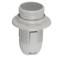 Патрон Е14 с кольцом,пластик, белый (x50)  Б0043746  ЭРА