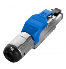 PLUE-8P8C-S-C6A-SH-BL Разъем полевой оконцовки RJ-45 (8P8C) под витую пару, для одножил. кабеля, toolless, категория 6A, экранир.  403346  Hyperline