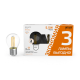 Лампа светодиодная   Basic Filament Шар 5,5W 510lm 2700К Е27 LED (3 лампы в упаковке) 1/20  1051216T  Gauss