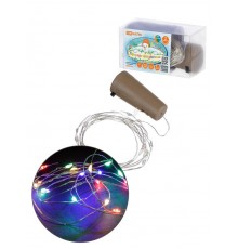 Гирлянда-пробка для бутылки "Роса20" 20LED, 2м, многоцветная, 3хAG13/LR44,  SQ0361-0101  TDM