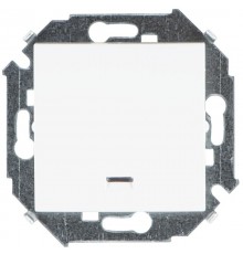 Simon 15 Белый Выключатель 1-кл с подсветкой, 16А 250В, винт. зажим  1591104-030  Simon