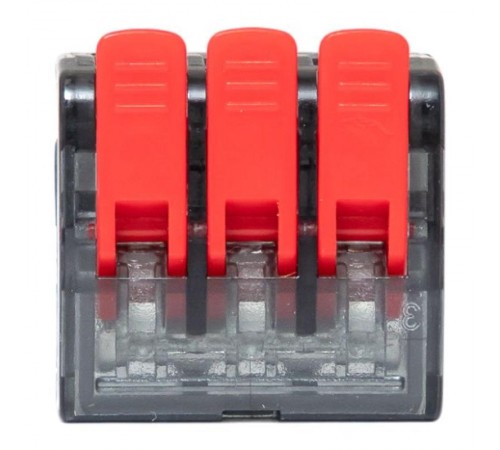 Строительно-монтажная клемма СМК 221-613 с рычагом 3 отверстия 0.5-4.0(6) мм2 EKF PROxima  plc-smk-221-613  EKF