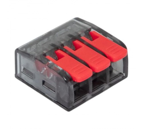 Строительно-монтажная клемма СМК 221-613 с рычагом 3 отверстия 0.5-4.0(6) мм2 EKF PROxima  plc-smk-221-613  EKF