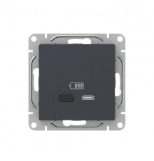 Механизм розетки USB-С, быстрая, графит Эпика  UP1-SOG-USBCF EKF