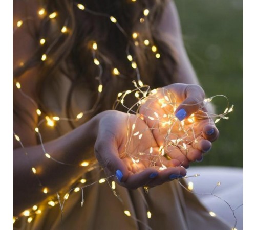 Гирлянда световая  Мишура, ЕNIG - 100M  , теплый белый, 100 micro диодов, 3 м, 220V, IP20  Б0051871  ЭРА