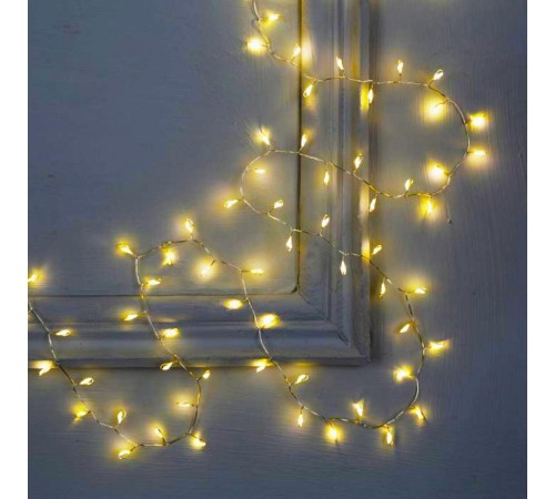 Гирлянда световая  Мишура, ЕNIG - 100M  , теплый белый, 100 micro диодов, 3 м, 220V, IP20  Б0051871  ЭРА