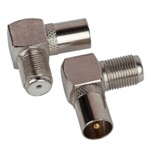 Переходник  Simple RS-A04 гнездо F-штекер TV угловой  Б0048297  ЭРА