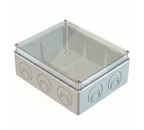 Коробка приборная (подъездная) наружного монтажа с прозрачной крышкой 240х195х90мм IP55. в комплекте кабельные вводы  GE41276  Greenel