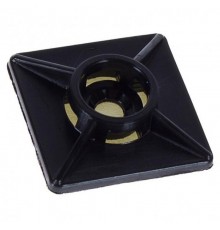 Площадка под хомут 19х19 нейлон чёрная самокл (40 шт) - пакет  106192  Tech-KREP