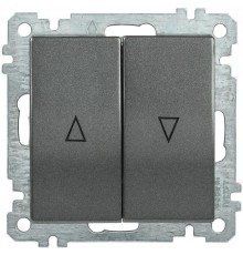 BOLERO антрацит Выключатель 2-клавишный жалюзи ВС10-1-5-Б  EVB25-K95-10  IEK