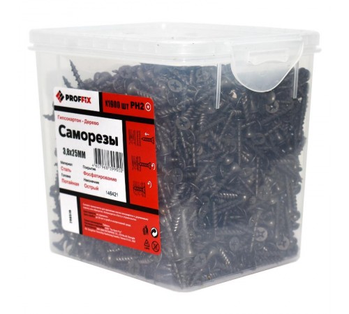 Саморез СГД 3,8х25 усиленный (TWN) (1900 шт) - контейнер  146421  PROFFIX